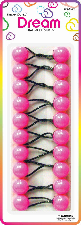 DREAM WORLD - Small Hair Knockers Hot Pink 6PCS (BR2620HP)