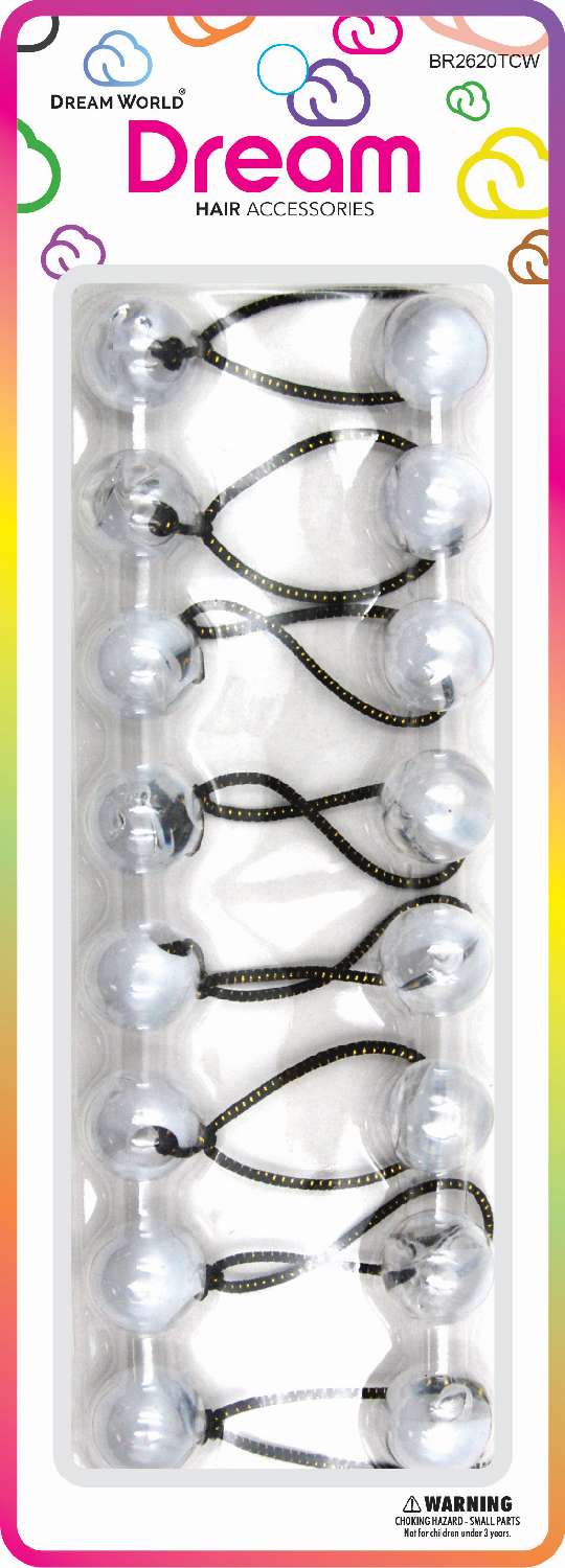 DREAM WORLD - HAIR KNOCKERS TWO TONE CLEAR/WHITE (BR2620TCW)