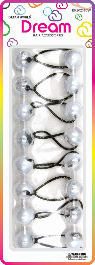 DREAM WORLD - HAIR KNOCKERS TWO TONE CLEAR/WHITE (BR2620TCW)