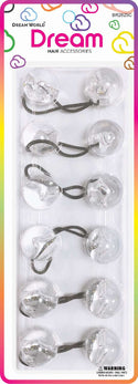 DREAM WORLD - Jumbo Hair Knockers Clear 6 Pieces (BR2625C)