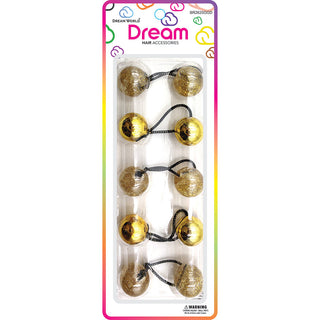 DREAM WORLD - Hair Knockers Gold Glitter 5 Pieces #BR2625GGD