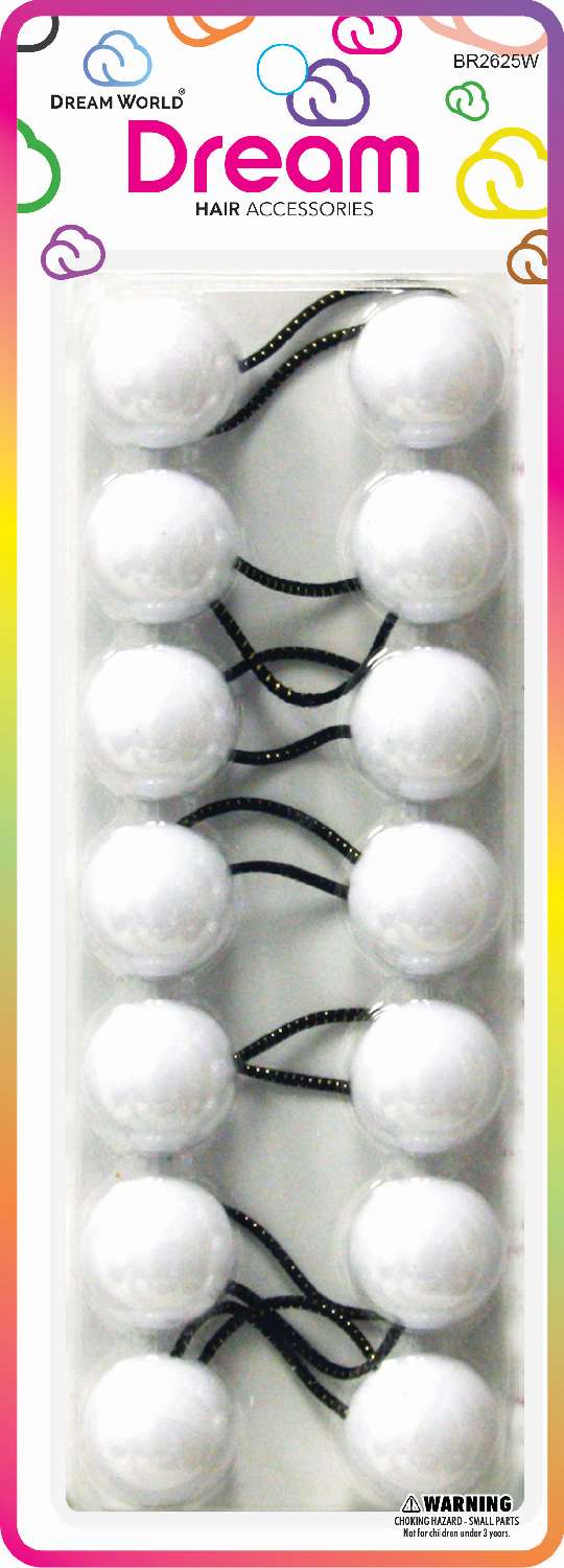 DREAM WORLD - Medium Hair Knockers White 7PCS (BR2625W)