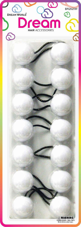 DREAM WORLD - Medium Hair Knockers White 7PCS (BR2625W)
