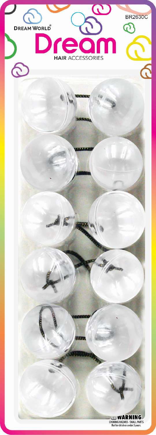 DREAM WORLD - Hair Knocker X-Large Clear 6PCs (BR2630C)