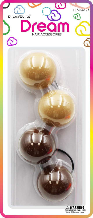 DREAM WORLD - Jumbo Hair Knocker 42MM 2PC BROWN