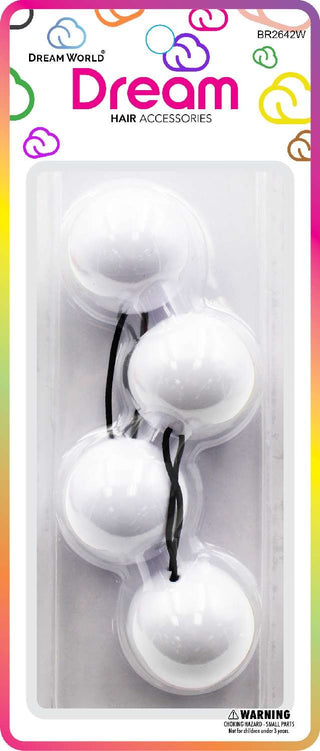 DREAM WORLD - Jumbo Hair Knocker 42MM 2PC WHITE