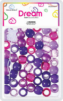 DREAM WORLD - HAIR BEADS LARGE MIX PURPLE (BR2800MPP)