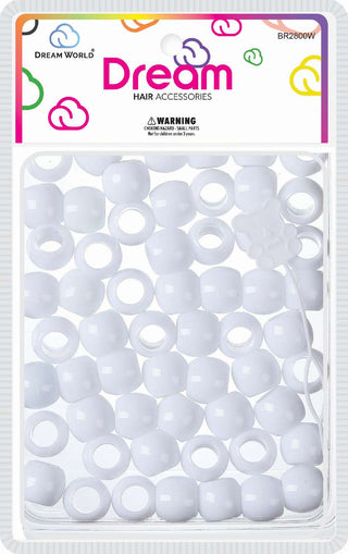 DREAM WORLD - HAIR BEADS LARGE WHITE (BR2800W)