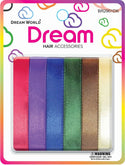 DREAM WORLD - HAIR RIBBON Dark ASSORTED 6PC 0.5″