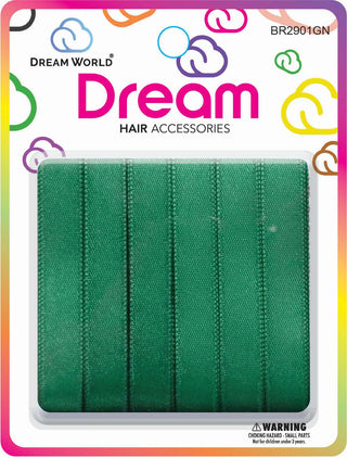 DREAM WORLD - HAIR RIBBON Green 6PC 0.5″