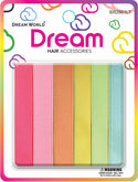 DREAM WORLD - HAIR RIBBON LIGHT ASSORTED 6PC 0.5″