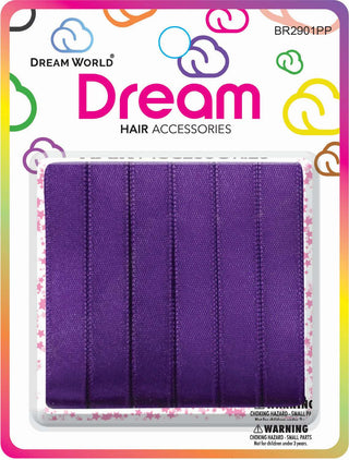 DREAM WORLD - HAIR RIBBON Purple 6PC 0.5″
