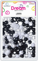DREAM WORLD - HAIR BEADS MEDIUM BLACK CLEAR(BR3000BC)