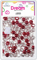 DREAM WORLD - HAIR BEADS MEDIUM GLITTER RED (BR3000GRD)