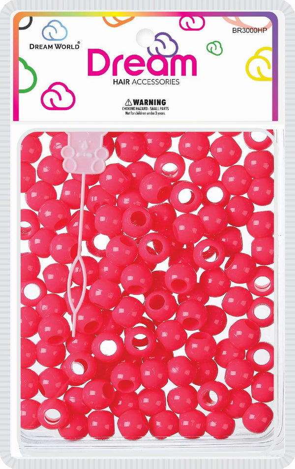 DREAM WORLD - HAIR BEADS MEDIUM HOT PINK (BR3000HP)