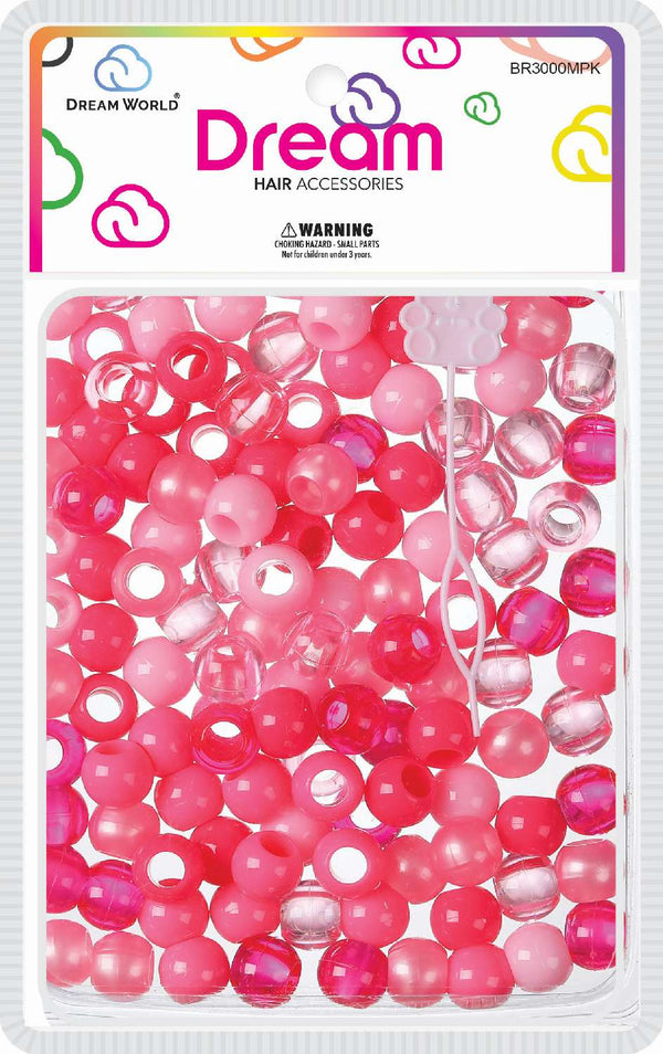 DREAM WORLD - HAIR BEADS MEDIUM MIX PINK (BR3000MPK)