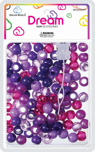 DREAM WORLD - HAIR BEADS MEDIUM MIX PURPLE (BR3000MPP)