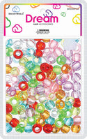 DREAM WORLD - HAIR BEADS MEDIUM PASTEL CLEAR ASSORTED (BR3000PCA)