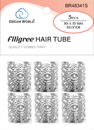 DREAM WORLD - Charm Filigree Hair Tube Silver