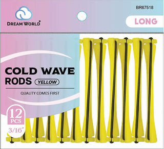 DREAM WORLD - 12PCs Yellow Long Cold Wave Rods
