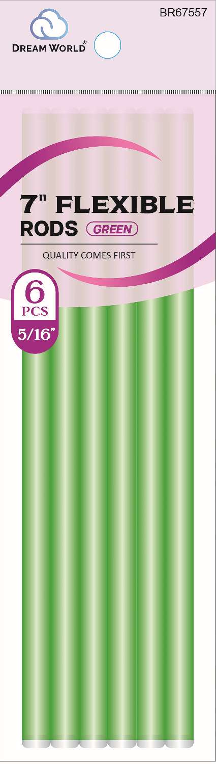 DREAM WORLD - FLEXIBLE RODS GREEN 7" 6 PIECES