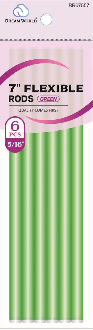 DREAM WORLD - FLEXIBLE RODS GREEN 7" 6 PIECES