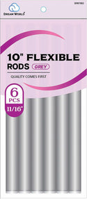 DREAM WORLD - 10" Flexible Rods Grey 6 Pieces
