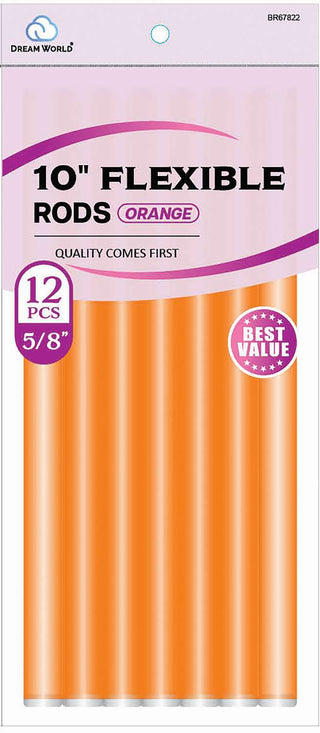 DREAM WORLD - Flexible Rods 12PCs 5/8" 10" ORANGE