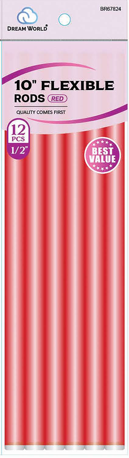 DREAM WORLD - Flexible Rods 12PCs 1/2" Red