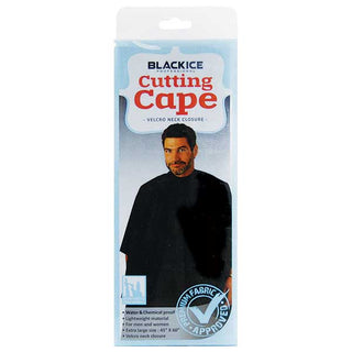 BLACK ICE - Professional Cutting Cape Velcro Neck Closure BLACK