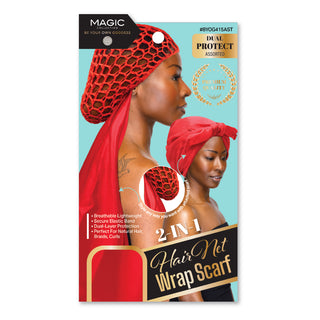 MAGIC COLLECTION - 2-IN-1 HAIR NET WRAP SCARF ASSORTED