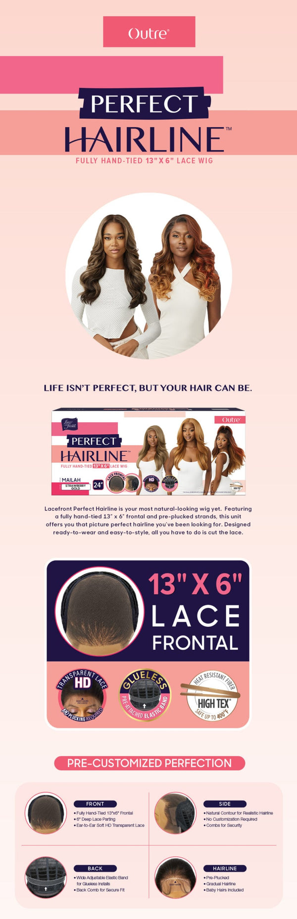 OUTRE - LACE FRONT WIG - PERFECT HAIR LINE 13X4 - PH 10 - HT