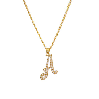 JOY JEWELRY - Gold Cubic Initial Necklace