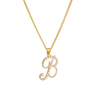 JOY JEWELRY - Gold Cubic Initial Necklace