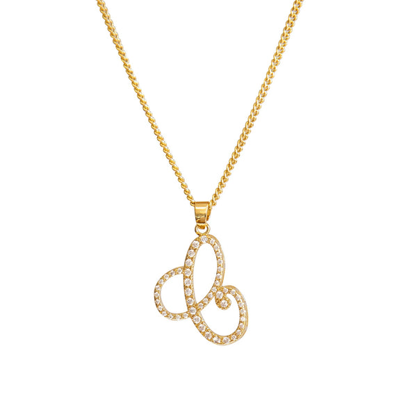 JOY JEWELRY - Gold Cubic Initial Necklace