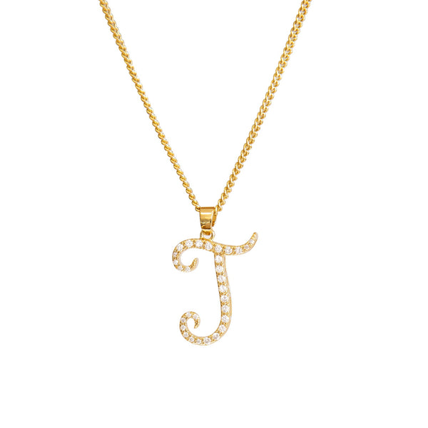 JOY JEWELRY - Gold Cubic Initial Necklace