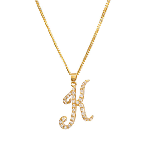 JOY JEWELRY - Gold Cubic Initial Necklace