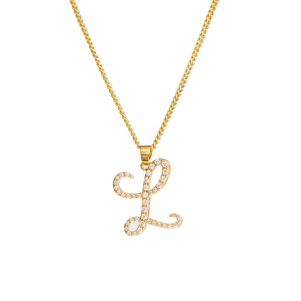 JOY JEWELRY - Gold Cubic Initial Necklace