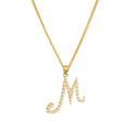 JOY JEWELRY - Gold Cubic Initial Necklace