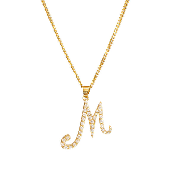 JOY JEWELRY - Gold Cubic Initial Necklace