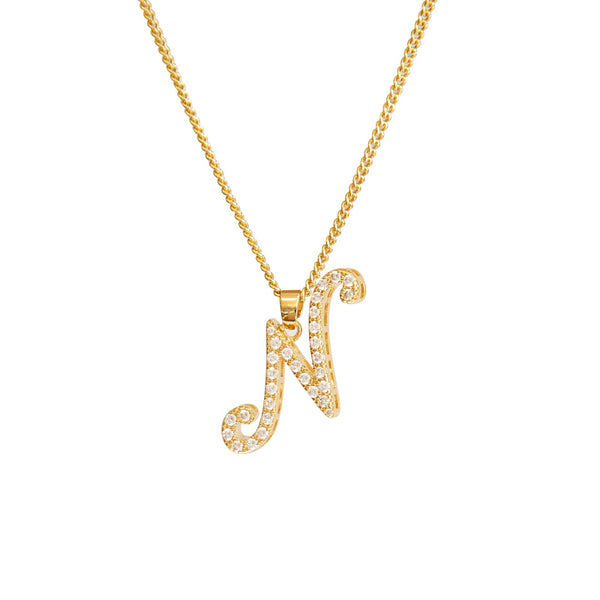JOY JEWELRY - Gold Cubic Initial Necklace