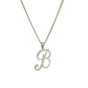 JOY JEWELRY - Silver Cubic Initial Necklace