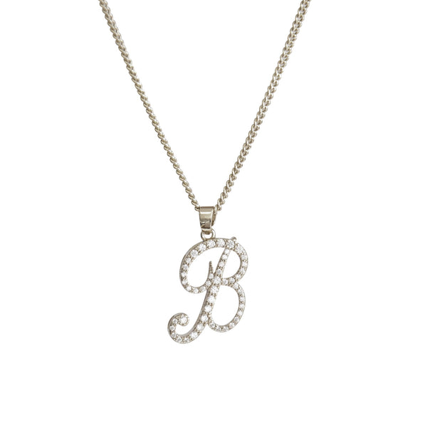 JOY JEWELRY - Silver Cubic Initial Necklace