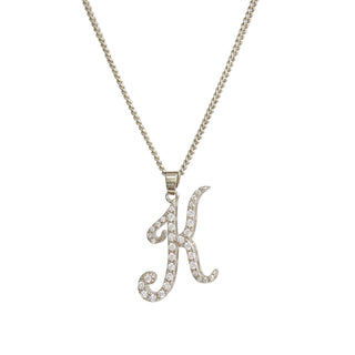 JOY JEWELRY - Silver Cubic Initial Necklace