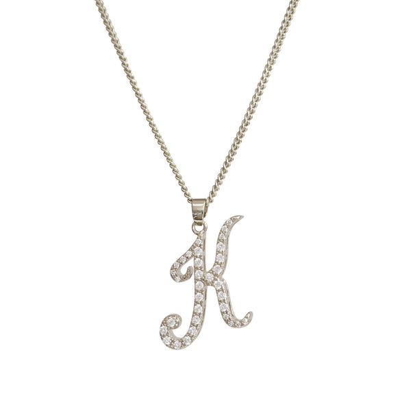 JOY JEWELRY - Silver Cubic Initial Necklace