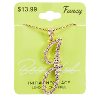 C&L - FANCY GOLD CURSIVE INITIAL NECKLACE