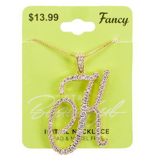 C&L - FANCY GOLD CURSIVE INITIAL NECKLACE