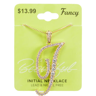 C&L - FANCY GOLD CURSIVE INITIAL NECKLACE