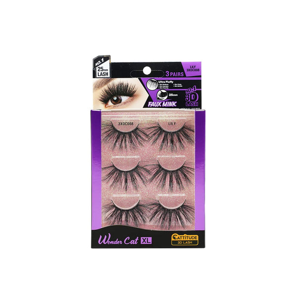 EBIN - WONDER CAT XL 25MM 3D FAUX MINK LASHES - LILY