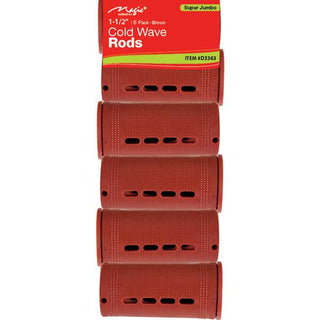 MAGIC COLLECTION - 1 1/2" Cold Wave Rods 6PCs Super Jumbo BROWN